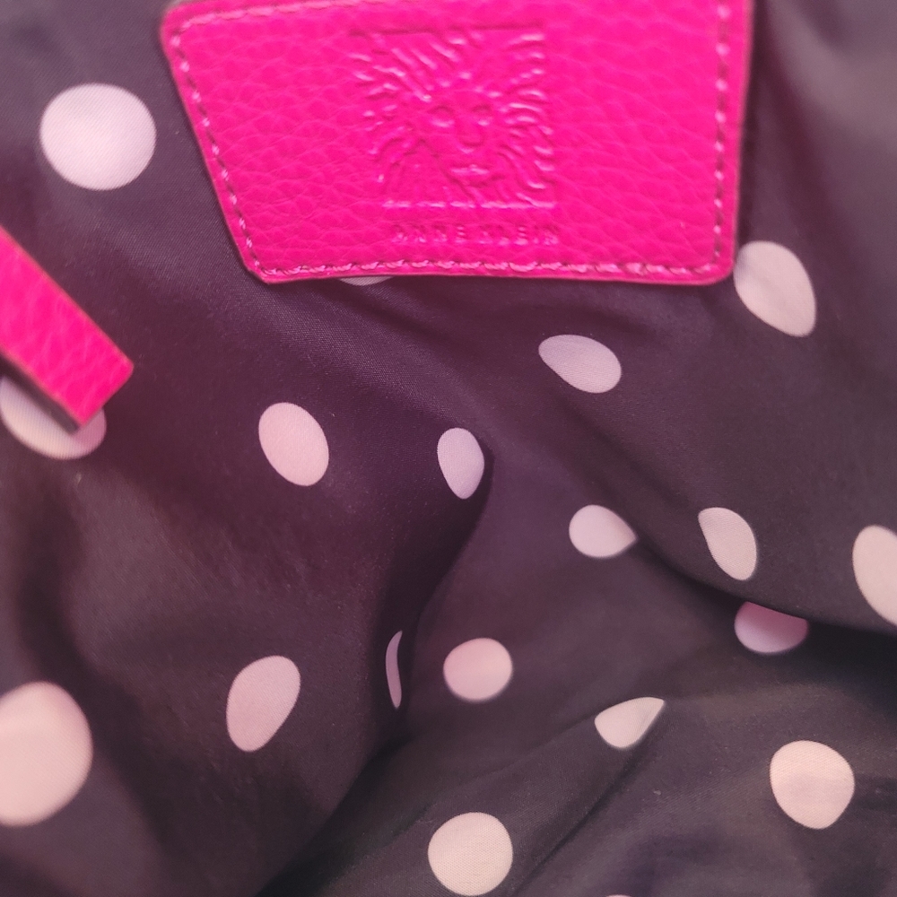 Anne Klein Vintage Hot Pink Pebbled Hand/ Shoulder Hobo Tote 13 1/2" wide - Picture 8 of 11